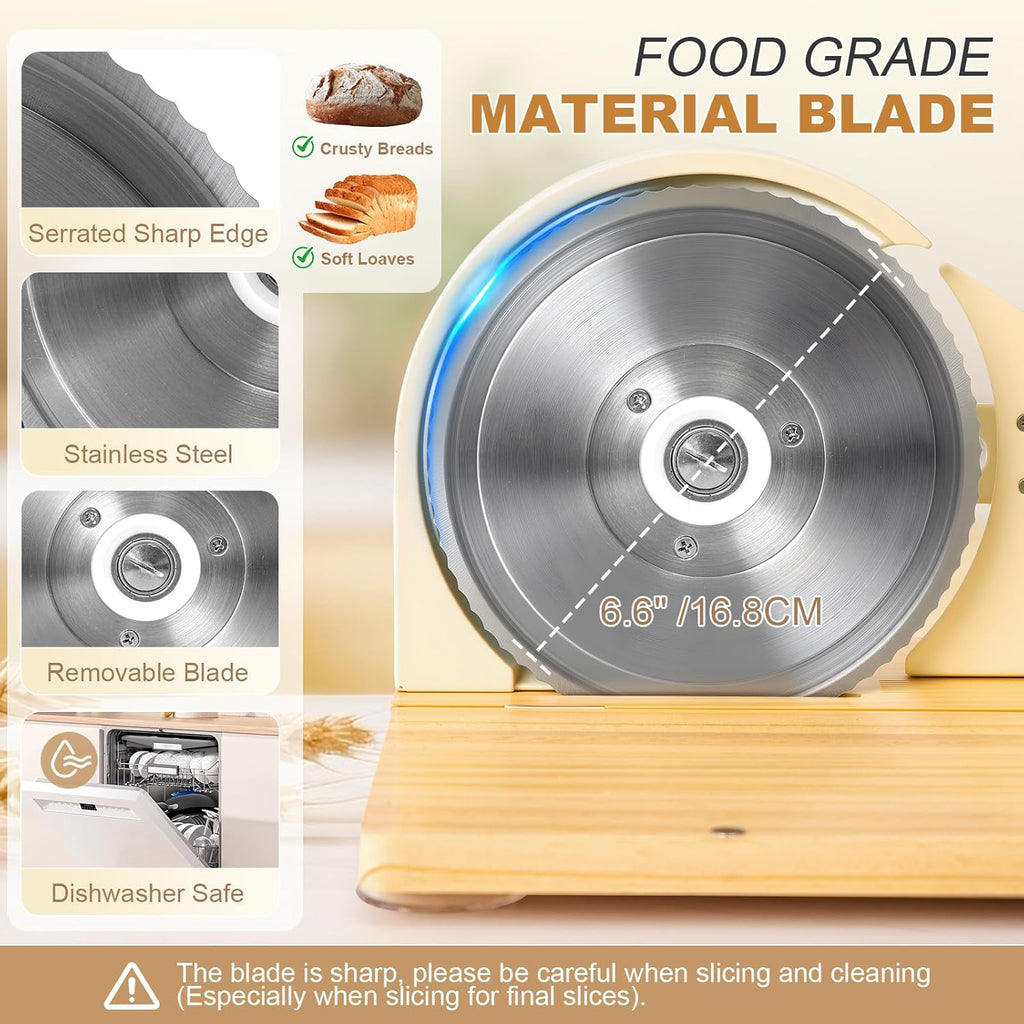 Anatole Foldable Manual Bread Slicer - Adjustable Thickness for Homemade Sourdough | Stainless Steel Blade & Suction Cups