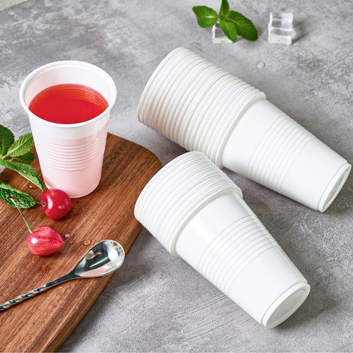 Lilymicky 2000 PACK 9 oz White Plastic Cups, 9 Ounce Disposable Drinking Cups for Birthday Parties, Picnics, Ceremonies