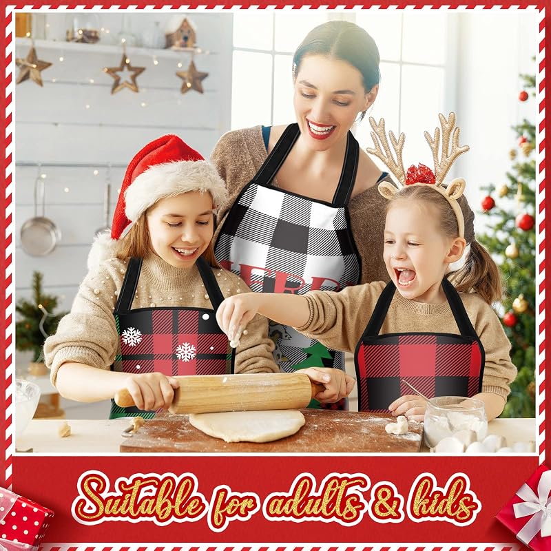 Jeyiour 6-Piece Christmas Apron Set for Women - Cute Style Variation