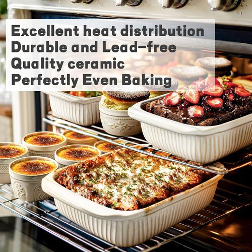 Artena Baking Dish - 2.3 Quart Casserole Dish with Handles | Rectangular Ceramic Bakeware in White