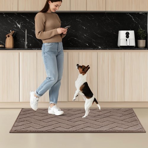 anllugs Machine Washable Kitchen Rugs 24" x 70", Non-Slip Kitchen Runner Rugs Mats for Floor, Absorbent Comfort Standing Mats for Kitchen, Sink, Laundry and Hallway, Rolled Packaging, Grayish Brown