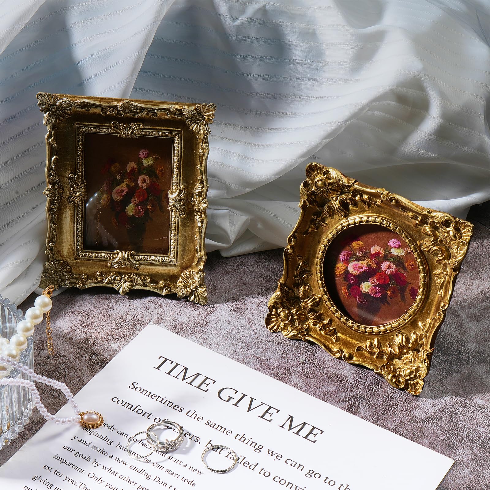 10 Pack Vintage Picture Frames for Wall or Tabletop Display Ornate Vintage Picture Frames Vintage Wall Art for Gallery Bedroom Living Room Antique Photo Frame for Wall Décor(Classic)