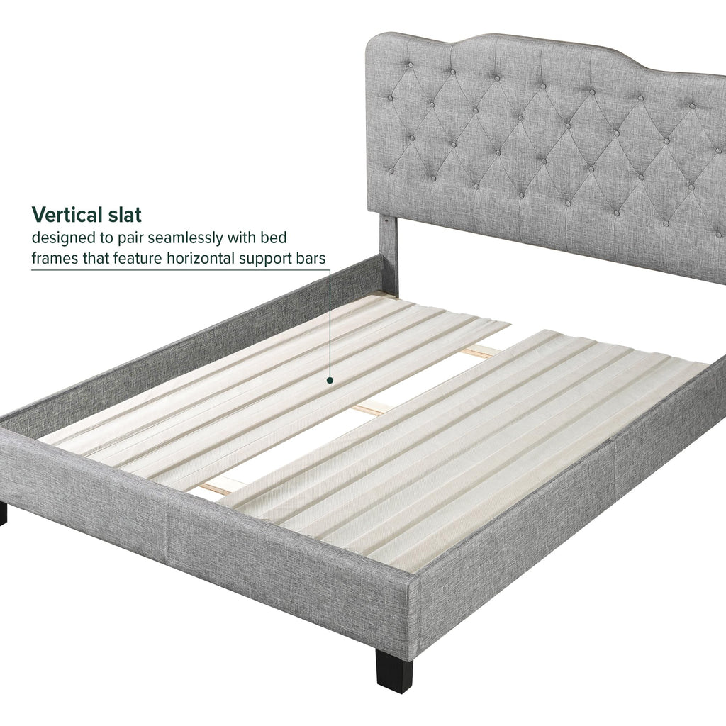 Zinus Compack Vertical Wood Slats, Fabric Covered Bunkie Board, Box Spring Replacement, No Assembly Required, Natural, Twin