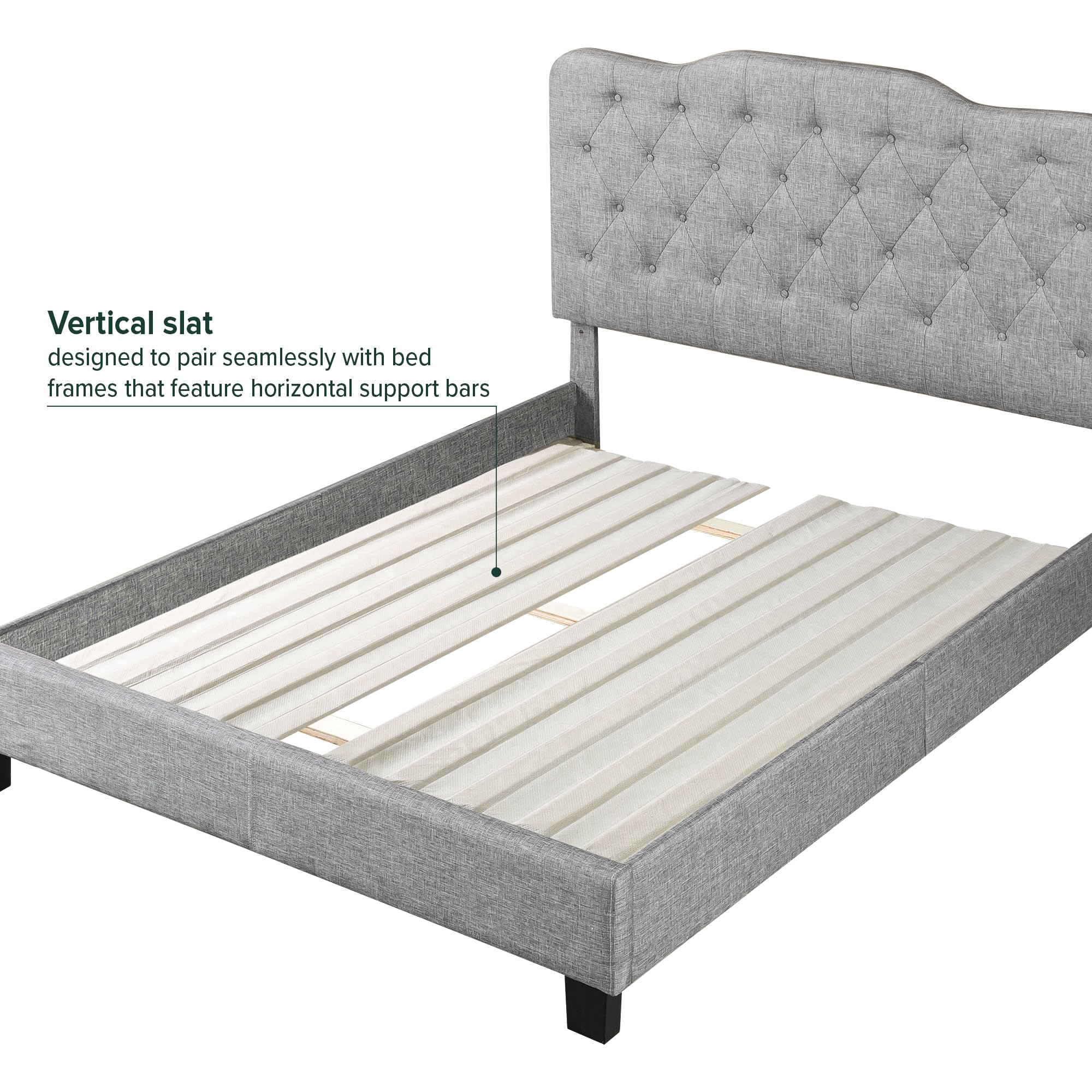 Zinus Compack Vertical Wood Slats, Fabric Covered Bunkie Board, Box Spring Replacement, No Assembly Required, Natural, Twin