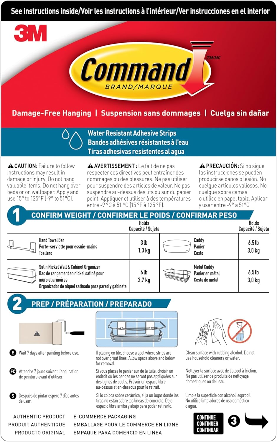 Command Shower Caddy - Water-Resistant Strips for Easy Bathroom Organization | Durable Design