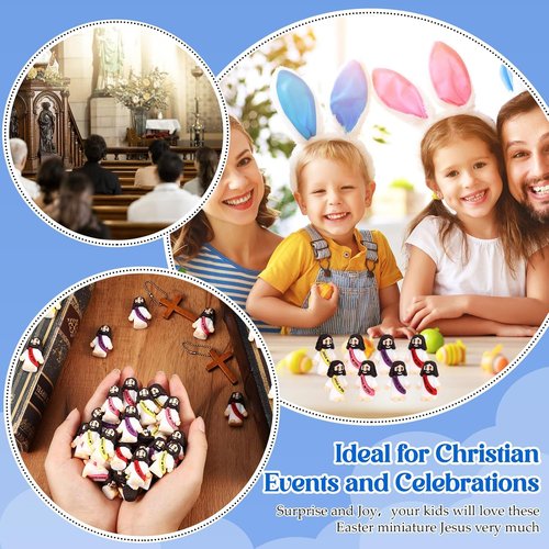 Bememo 100 Pcs Jesus Figures - Original Rubber Pocket Toys for Sunday School & Religious Gifts | Bright Colors