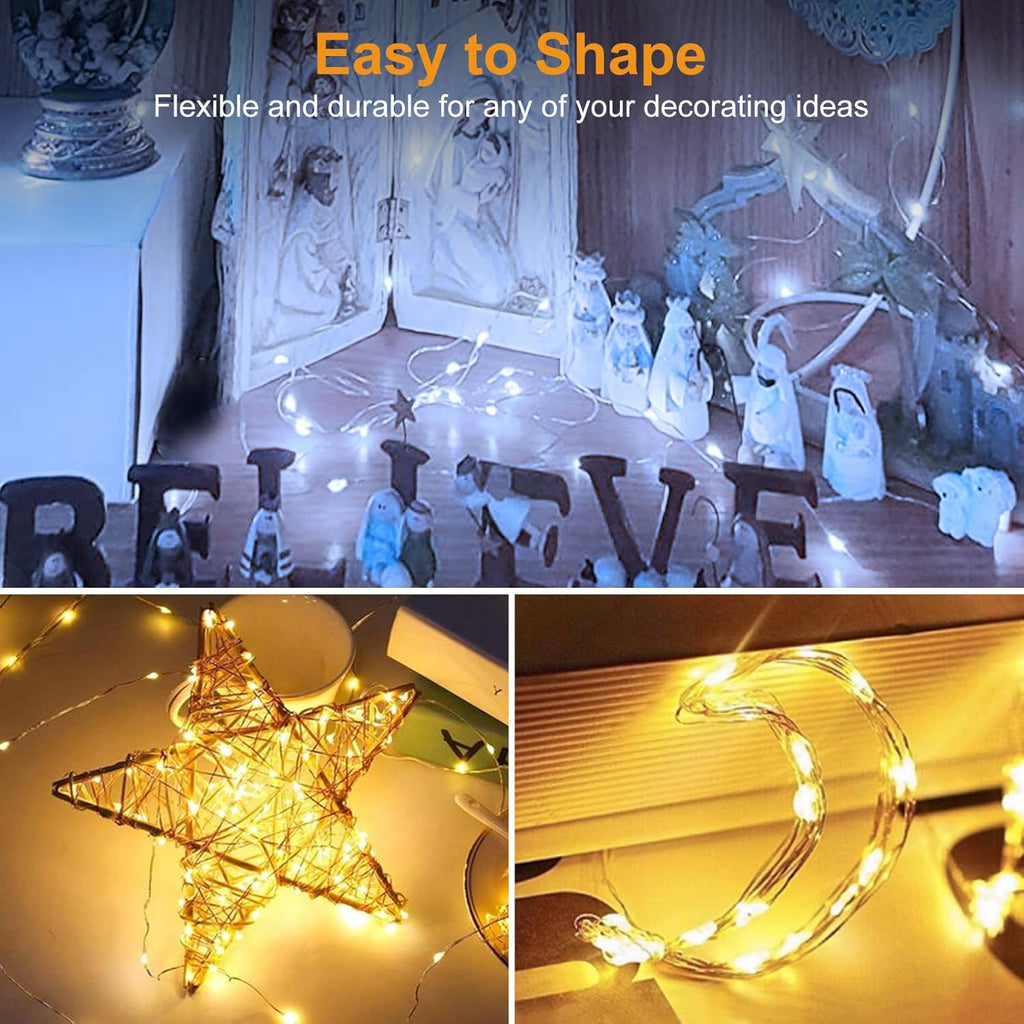 Btfarm 30 Pack Fairy Lights - Battery Operated 7ft 20 LED Twinkle Lights | Waterproof Mini Silver Wire for Weddings & Decor