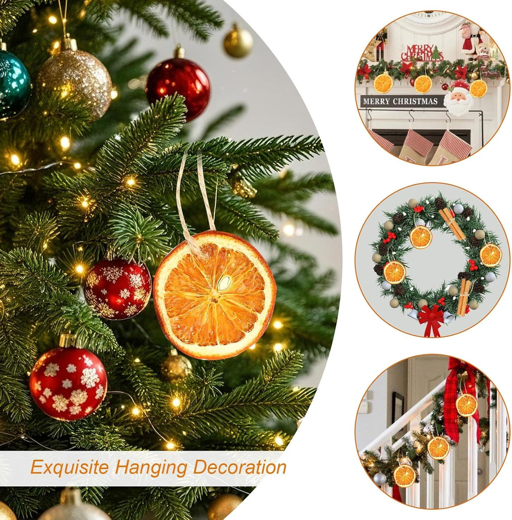 Natural Dried Orange Slices Christmas Ornaments Set by [Brand Name] - 31 Pcs with Cinnamon Sticks & Pinecones for Rustic Holiday Decor