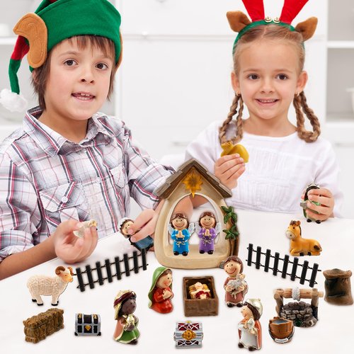 Nativity Advent Calendar 2025-24 Days of Nativity Scene Christmas Countdown Calendar Christian Religious Gifts for Kids Adult Women Men