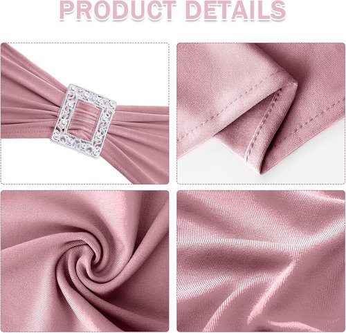 Joccun Spandex Chair Sashes - 30 PCS Stretch Covers with Buckle Slider for Weddings & Events | Dusty Pink