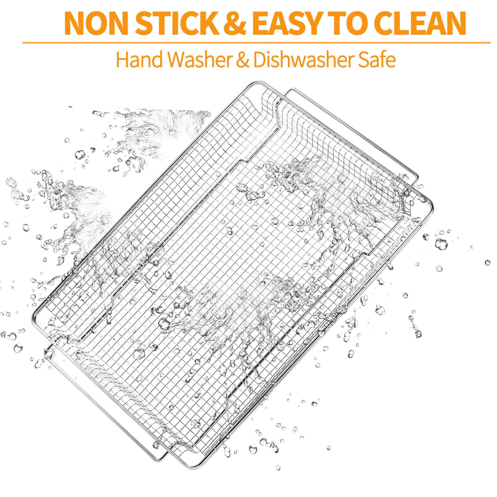 Atgestore W11548747 Air Fryer Basket Replacement Parts for Whirlpool Kitchenaid Oven Basket18.5’’x12.8’’ Mesh Basket 304 Stainless Steel Maytag Jennair Range Stove Air Fryer Tray Toaster Oven Rack