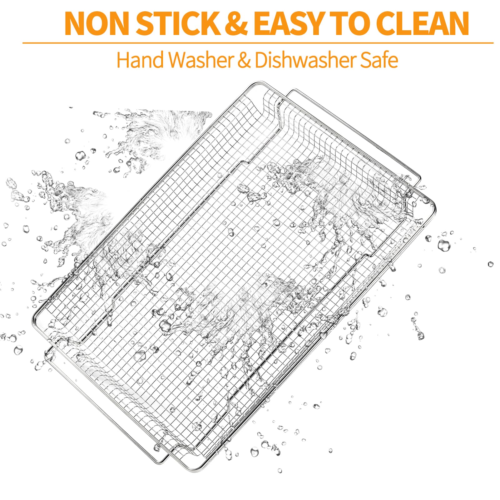 Atgestore W11548747 Air Fryer Basket Replacement Parts for Whirlpool Kitchenaid Oven Basket18.5’’x12.8’’ Mesh Basket 304 Stainless Steel Maytag Jennair Range Stove Air Fryer Tray Toaster Oven Rack
