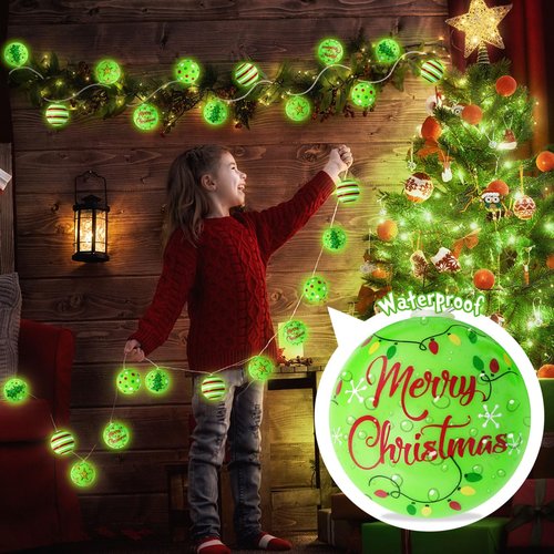 GYGOT Christmas String Light,20 LED 10 Ft Battery Operated String Lights,Green Decorations for Christmas Tree Decor