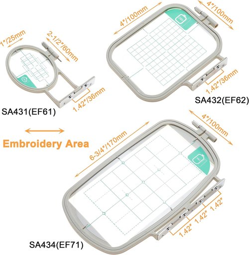 Brothread Embroidery Machine Hoop 3-in-1 Set | Compatible with Brother SE700, PE545, SE600 & More