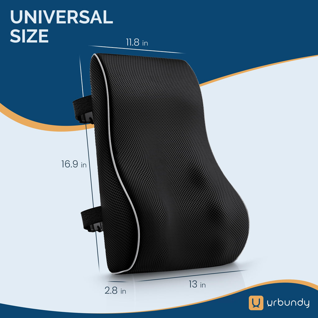 Lumbar Support Pillow for Office Chair with Strap - Perfect Lumbar Pillow Cushion for Upper & Lower Back Support for Office Chair, Back Support Back Pillow - Also Perfect Lumbar Support Pillow for Car