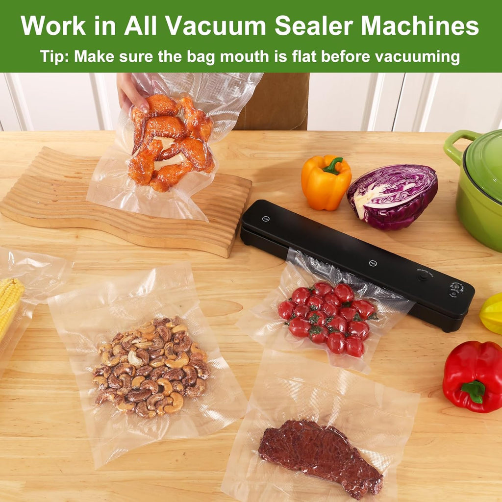 Moretoes Vacuum Sealer Bags - 6 Rolls 8" x 20' | BPA-Free Food Storage Bags for Sous Vide & Meal Prep