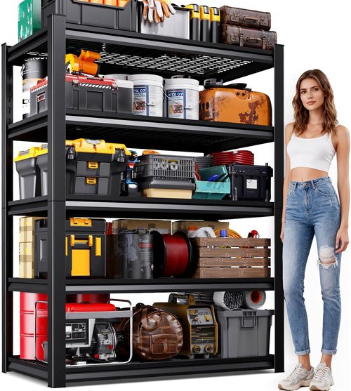 **Regine Switzerland 71" Heavy Duty Garage Shelving | 3000LBS Capacity 5-Tier Adjustable Metal Unit**