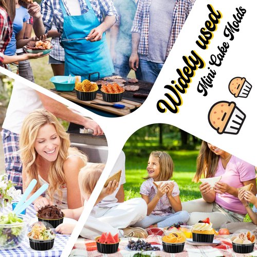 60 Pack 5 OZ Round Mini Aluminum Pans with Lids, Disposable Aluminum Foil Baking Pans with Lids, Mini Cake Containers for Birthday Party, Wedding, Baby Shower, Holiday Celebration