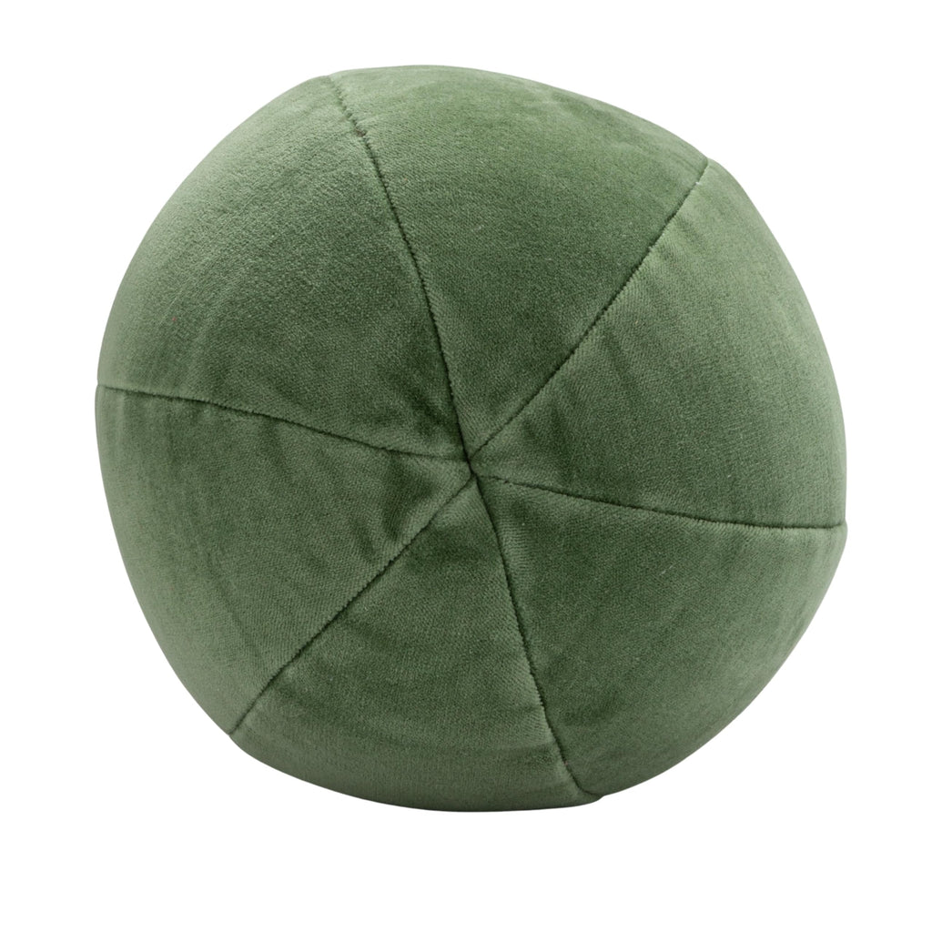 Creative Co-Op Cotton Velvet Olive Shaped Pillow, Green and Red
