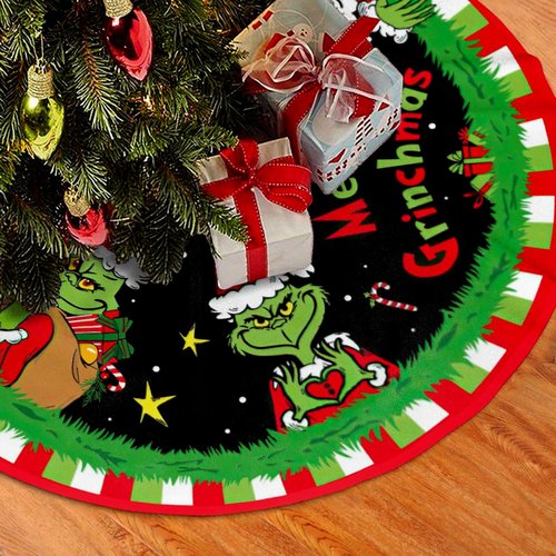 Christmas Tree Skirt 36 Inch Green Tree Skirt for Christmas Tree and Holiday Tree Ornament Holiday Party Home Christmas Tree Decor