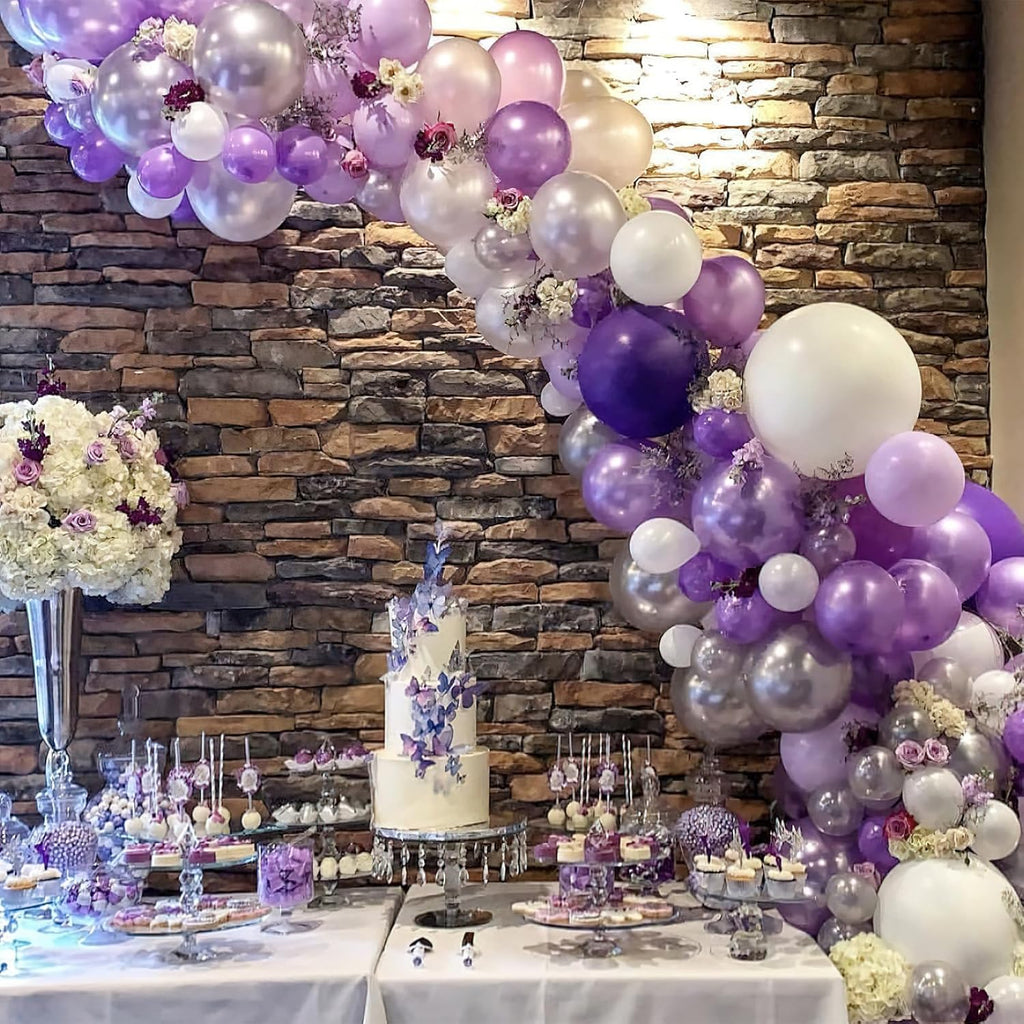 PartyWoo Pearl Lavender Balloons - 140pcs in Various Sizes for Bachelorette & Birthday Decor | Light Pastel Purple