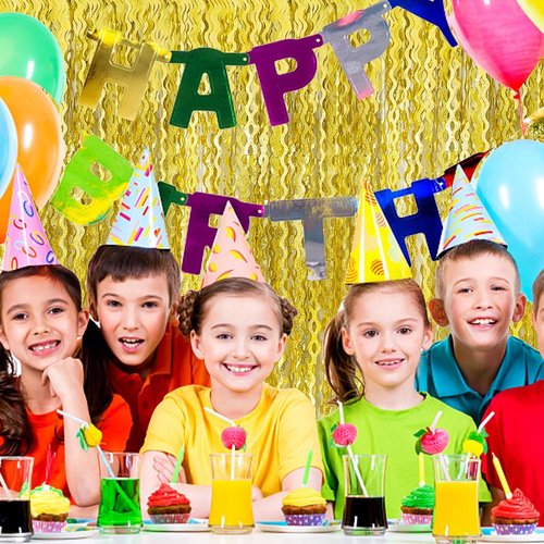 Gold Backdrop | Foil Curtain Decorations for Birthday, Bachelorette, and Holiday Parties - 6ft x 3ft