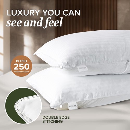 Beckham Hotel Collection King Size White Pillow Protectors - Soft, Breathable Cotton | Set of 4