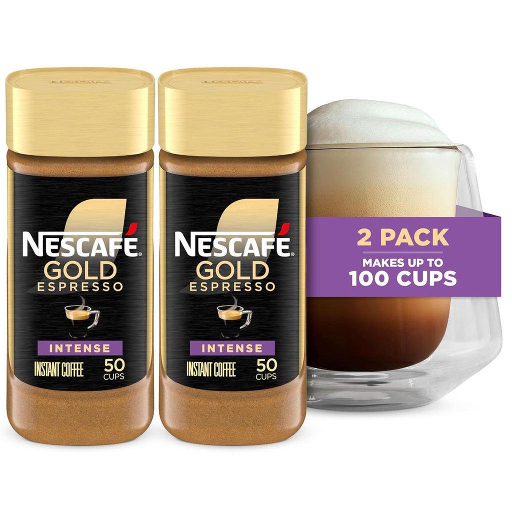 NESCAFÉ Gold Espresso Intense - Premium Instant Coffee | 2 Pack for Rich Flavor