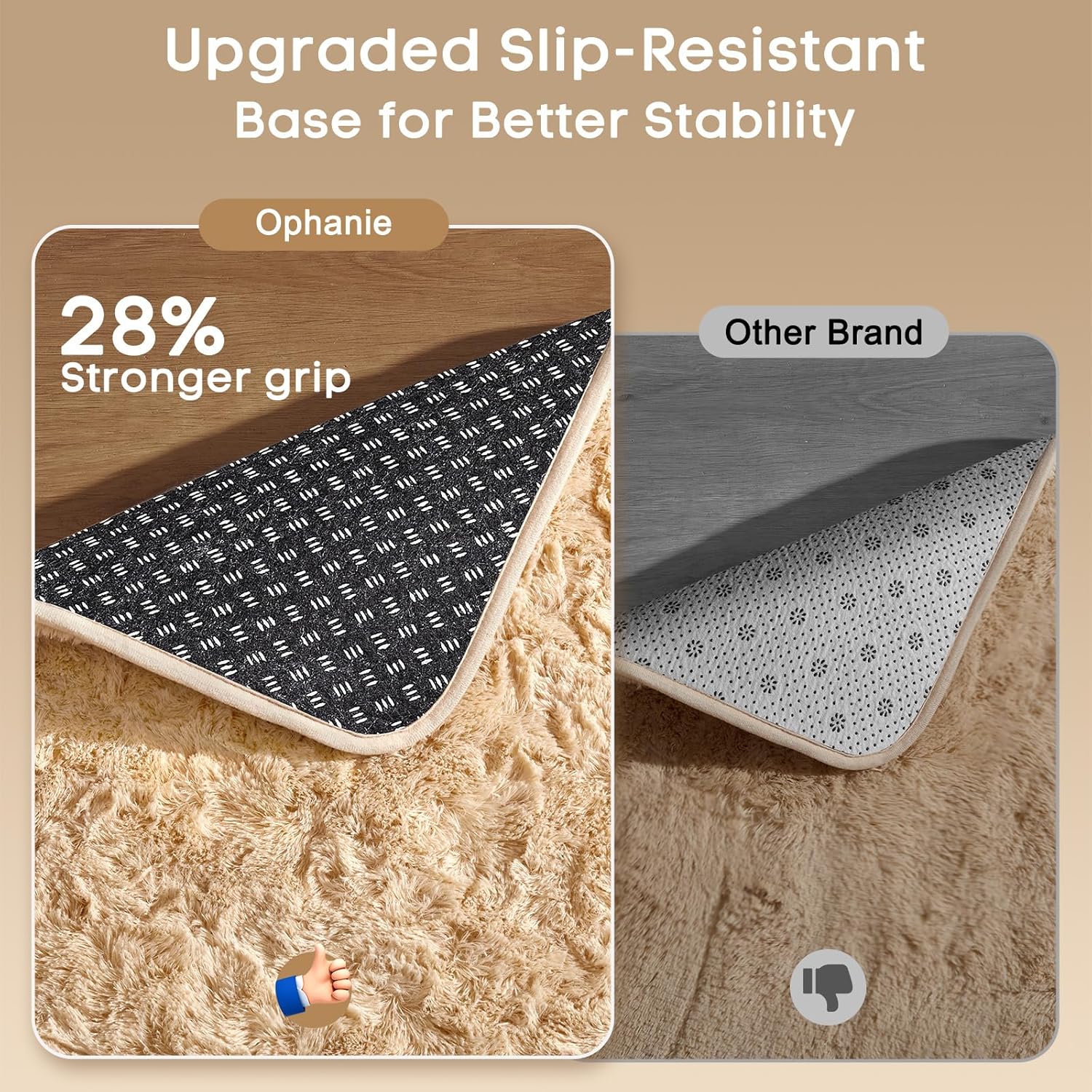 Ophanie 8x10 Beige Area Rug - Soft Shaggy Carpet for Living Room & Nursery | Cozy Indoor Decor
