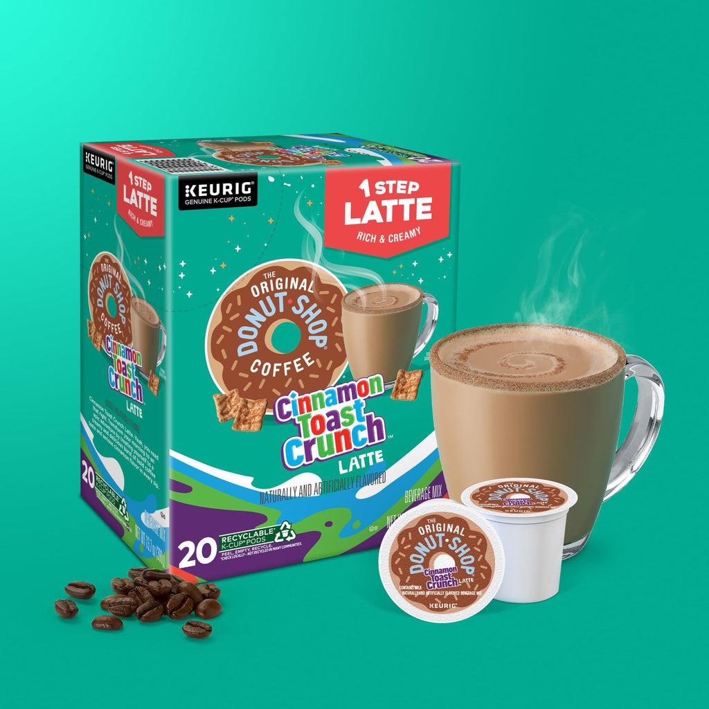 The Original Donut Shop Cinnamon Toast Crunch One-Step Latte, Keurig Single Serve K-Cup Pods, 20 Count