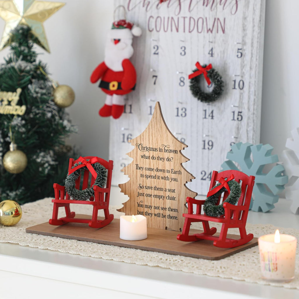 Regine Switzerland Christmas Memorial Candle Holders - Elegant Rocking Chair Ornament for Remembrance