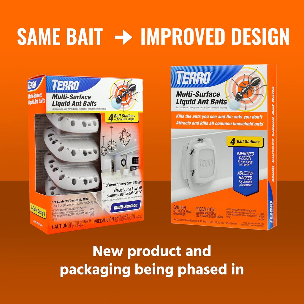 TERRO Indoor Ant Baits - Discreet Adhesive Strips for Effective Trapping - 4 Pack