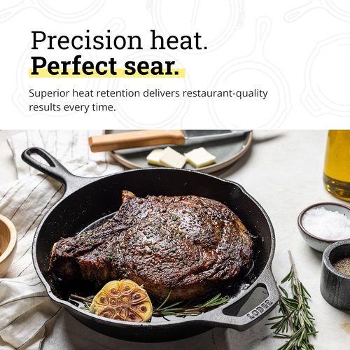 Lodge Seasoned Cast Iron Skillet - Non-Toxic, PFAS-Free Cookware - Naturally Non-Stick, 10.25 Inches
