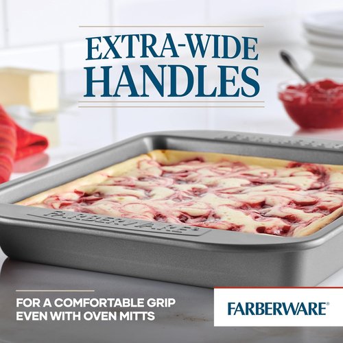 Farberware Nonstick Bakeware - 9-Inch Square Cake Pan for Effortless Baking | Gray Finish