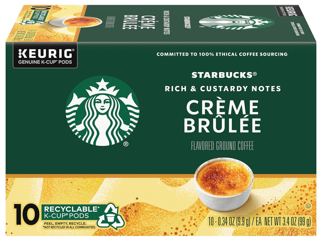 Starbucks Crème Brûlée Flavored Blonde Roast Coffee Pods | 10 Count - Pack of 2 for Keurig Brewers