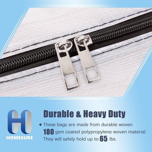 HOMESURE Large Water-Resistant Moving Bags - 12 Pack Heavy Duty Storage Totes with Zippers & Handles | Fold Flat Design