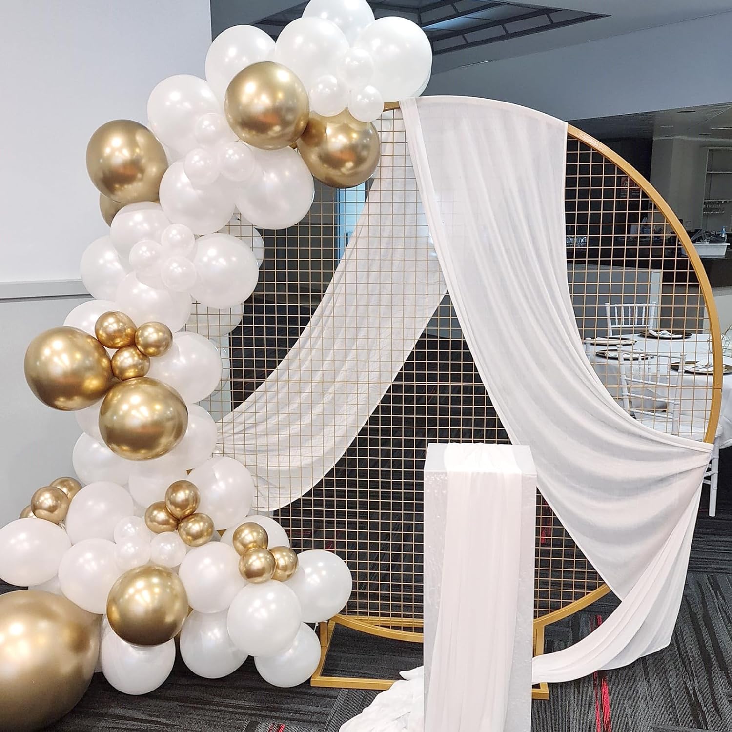 RUBFAC Pearl White Balloons - 120 Pack 12-Inch Latex Balloons for Weddings & Parties | Elegant Decor