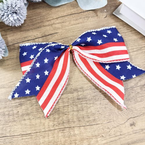 American Flag Bows - 12 PCS Red, White & Blue Patriotic Bows | 6 Inch for 4th of July & Memorial Day Decor