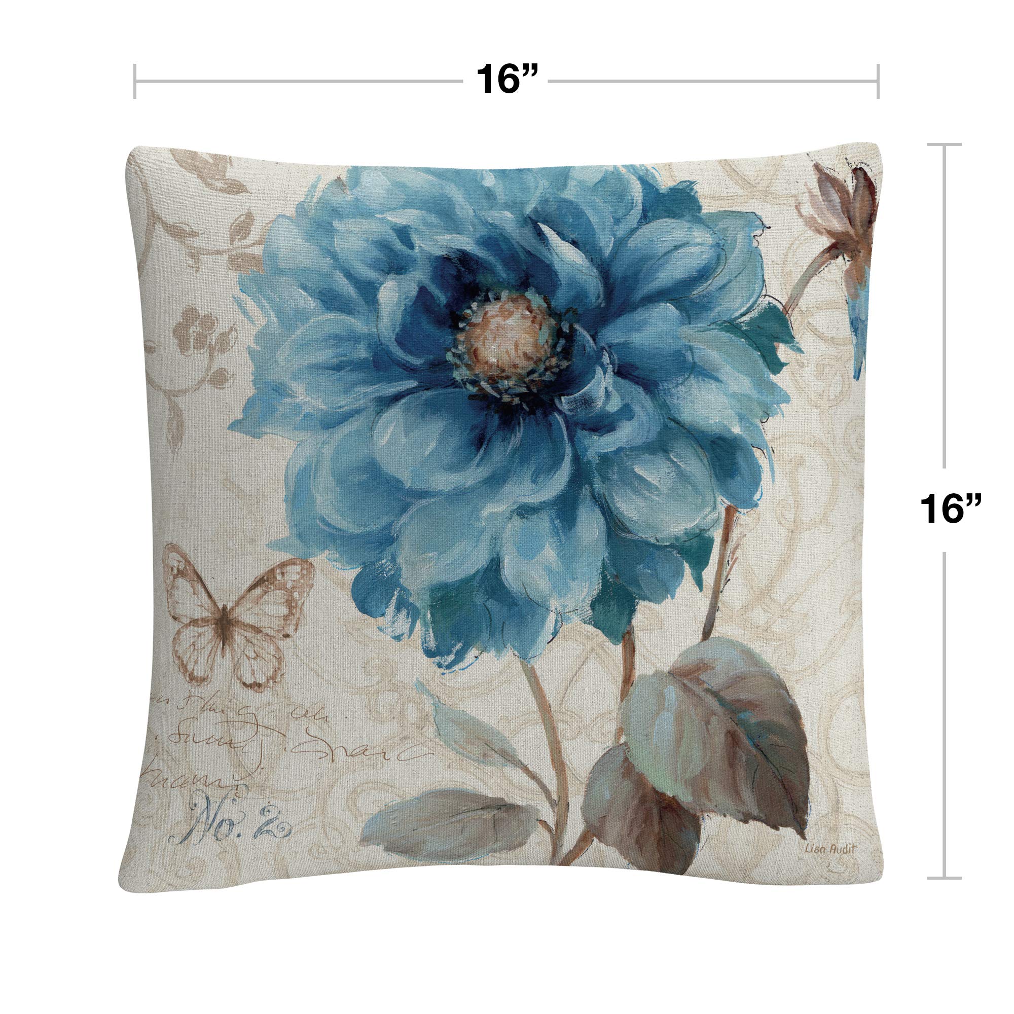 Trademark Fine Art A Blue Note II by Lisa Audit, 16x16 Decorative Throw Pillow
