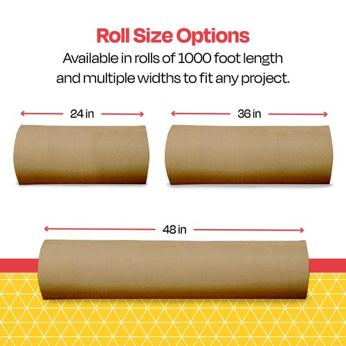 School Smart Butcher Kraft Paper Roll, 40 lb, 24 Inches x 1000 Feet, Brown