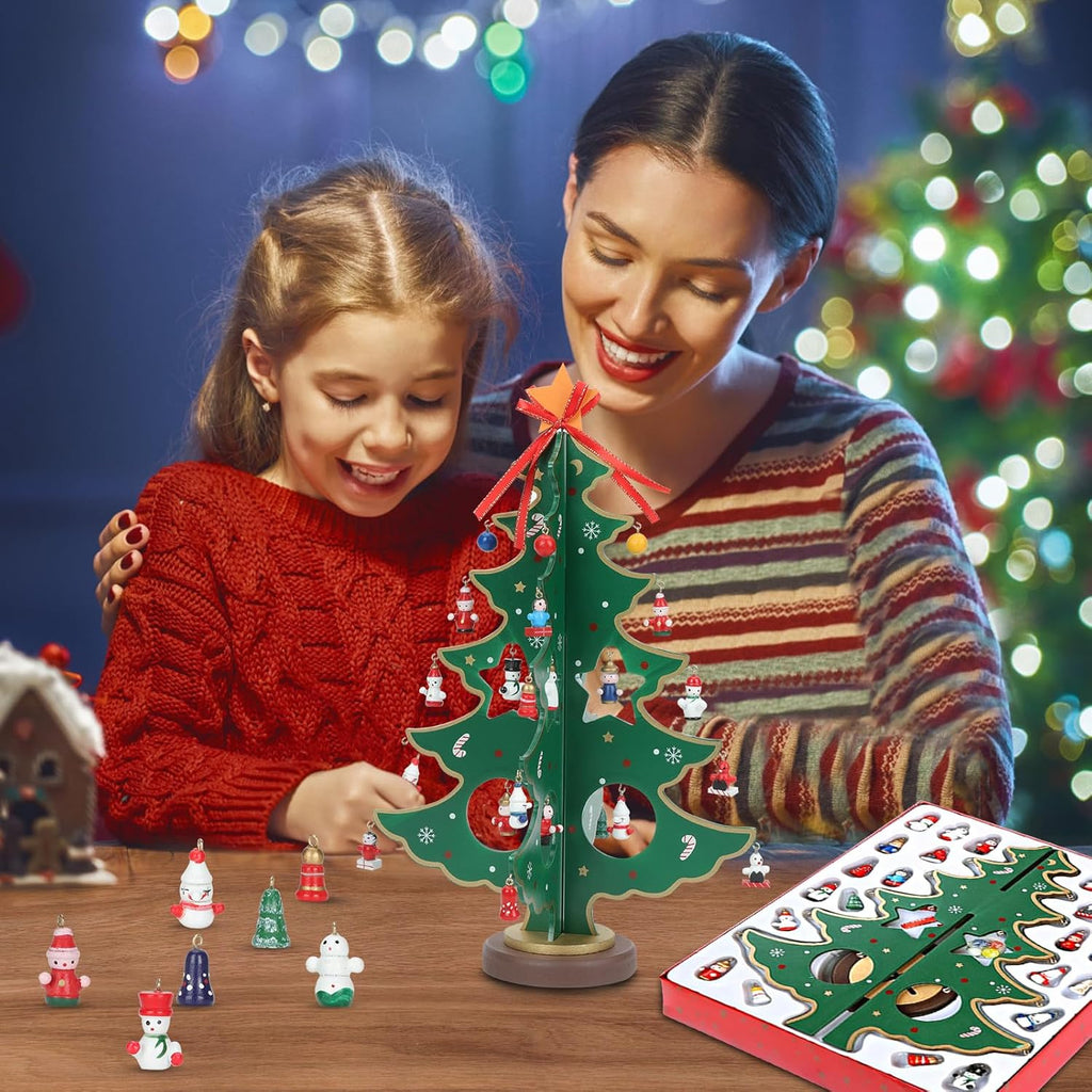 ZEEYUAN Christmas Advent Calendar - 24-Day Countdown Decoration for Kids | Festive Tabletop Decor 2025