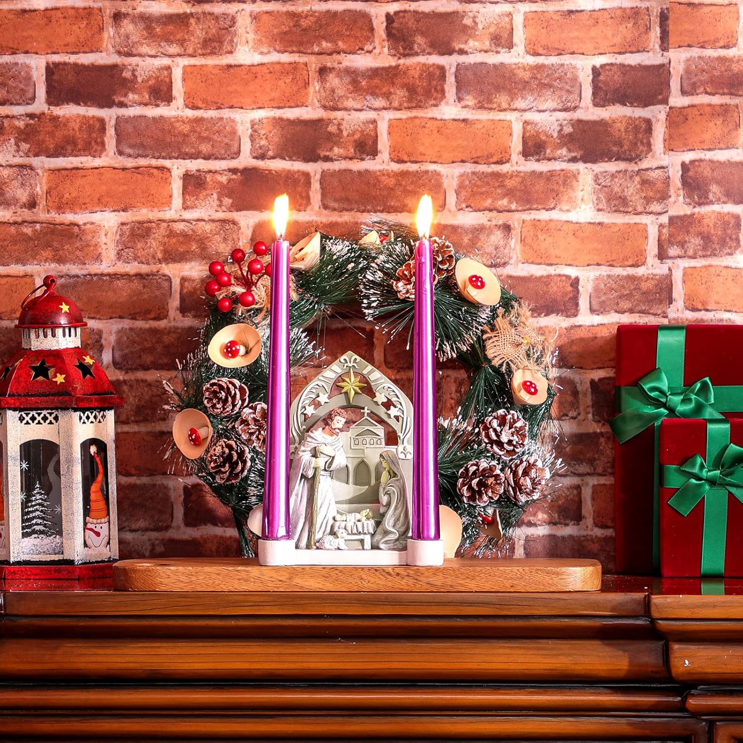 Regine Switzerland Advent Candle Holder - Holy Family Nativity Scene with Arch Design | Christmas Decor