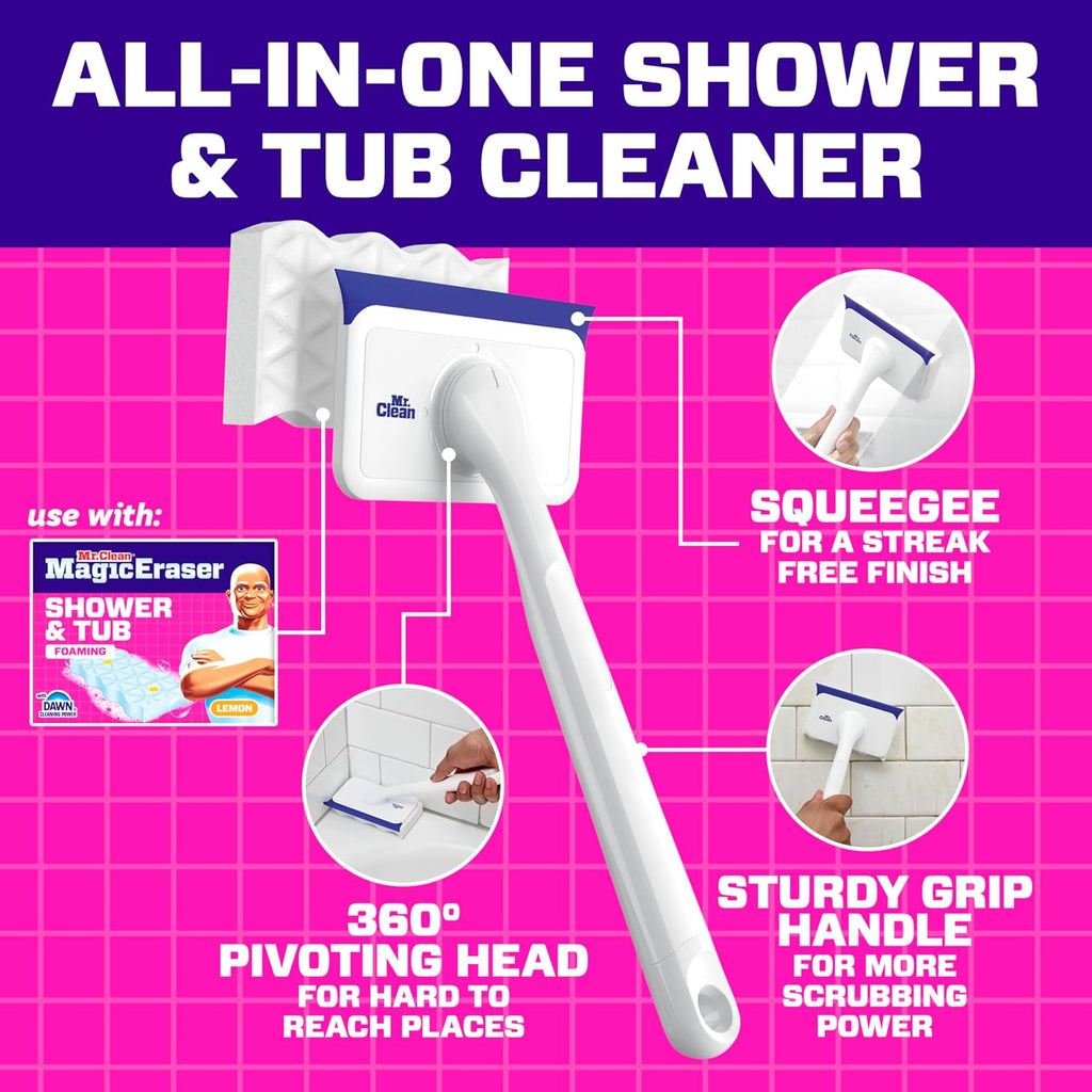 Mr. Clean Magic Eraser - All-in-One Bathroom Cleaner Kit | 1 Scrubber & 2 Foaming Erasers, Lemon Scent