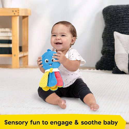 Baby Einstein Take Along Opus Octopus Soother - Portable Musical Toy with Stroller Clip & 20 Melodies for Newborns