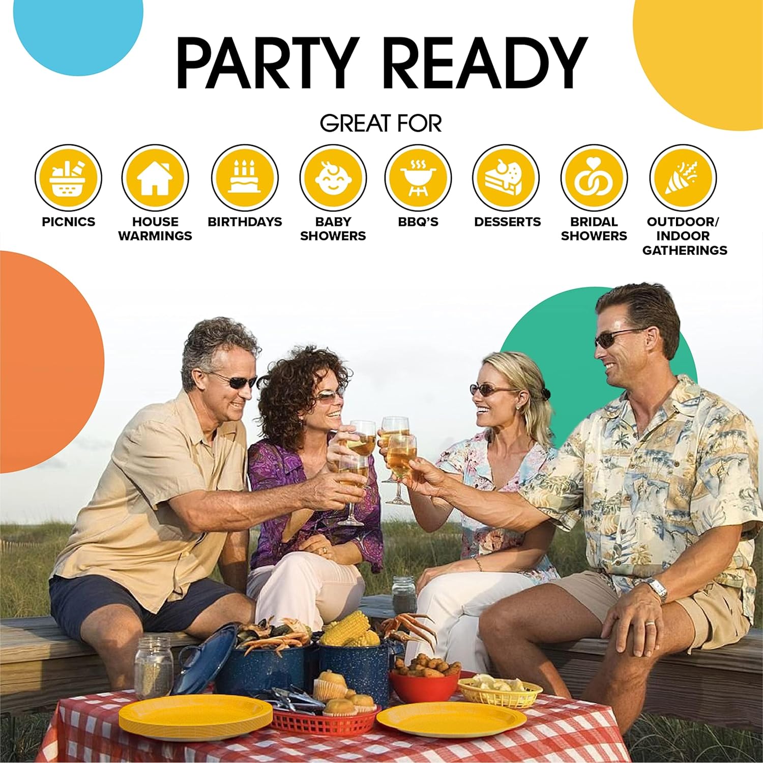 Regine Switzerland Heavy-Duty Yellow Disposable Paper Plates - 9 Inch, 100 Pcs for Parties & Events