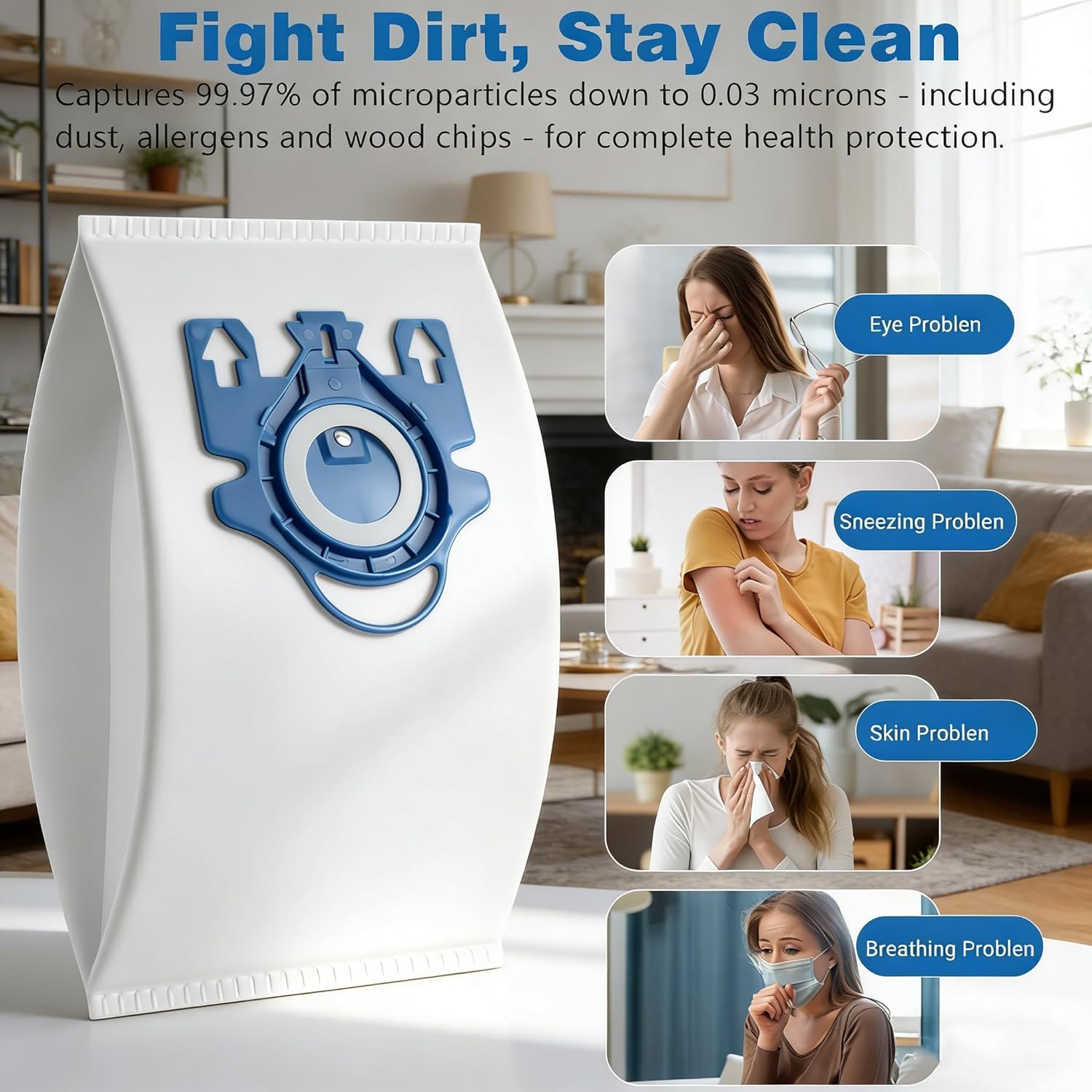 Miele 14 Pack 3D Airclean Vacuum Bags - Compatible with Classic C1, Complete C1, C2, C3, S400i, S600, S2, S5, S8 | Includes 4 MP & 4 AC Filters