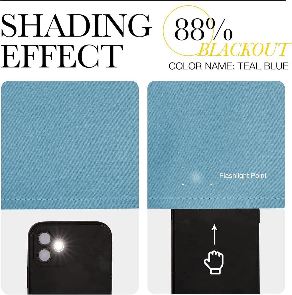 NICETOWN Room Darkening Curtain Panels - Energy-Efficient Toddler Boy Drapes, Teal Blue | 42"W x 95"L (2 Panels)