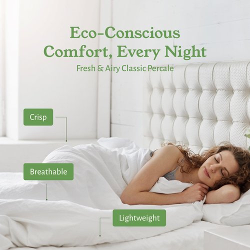 California Design Den King Sheets Set - Soft 100% Organic Cotton Sheets with Deep Pockets, Crisp Percale, Breathable and Durable Bedding Set - True Ivory