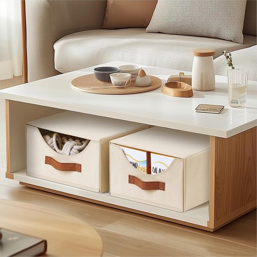Homsorout Stackable Storage Drawers - Collapsible Fabric Bins for Closet Organization | 4-Pack Beige