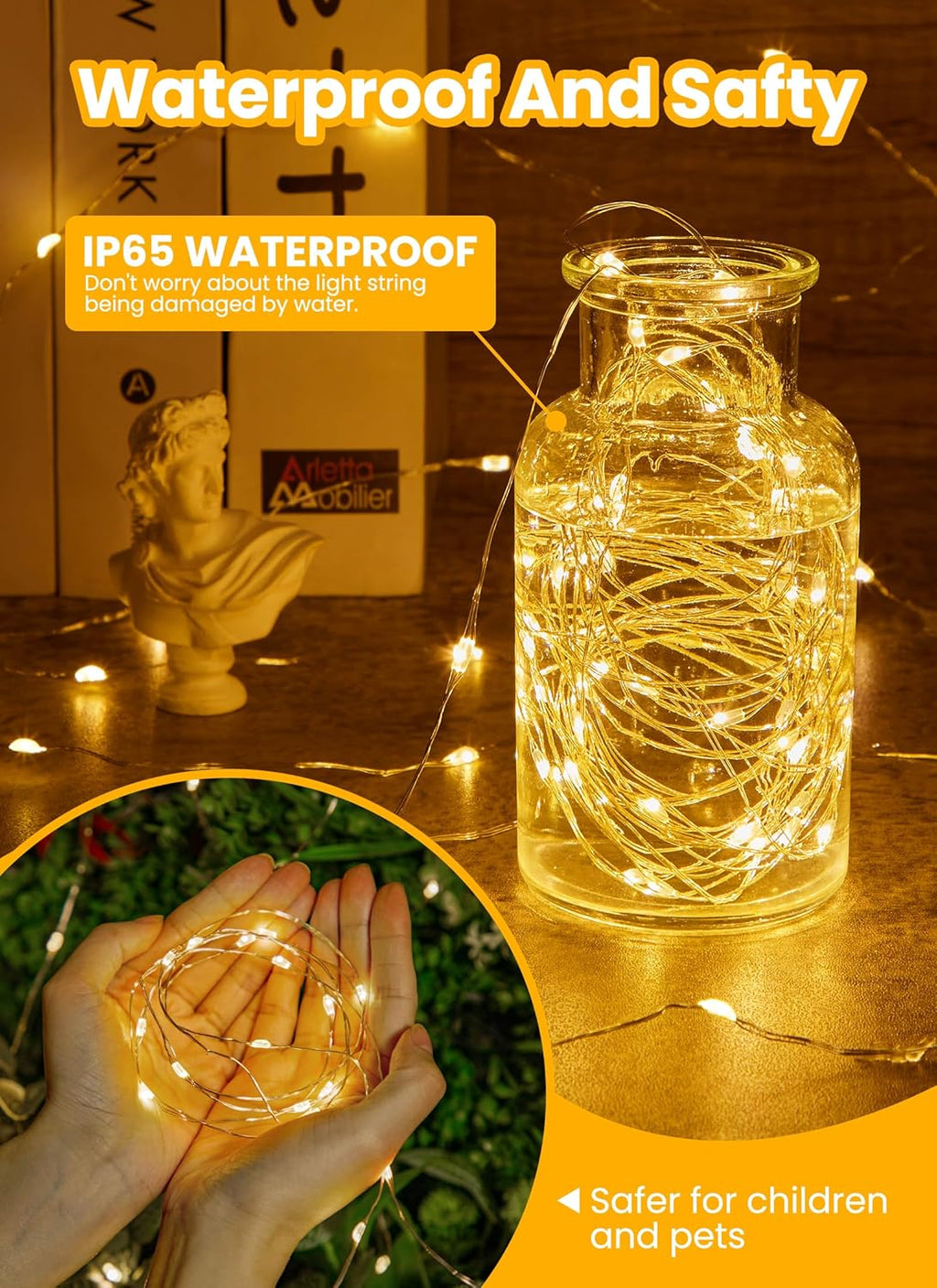 Skiennix Fairy Lights - 200 LED Waterproof String Lights with Remote & Timer | 66 Feet for Bedroom & Party Decor